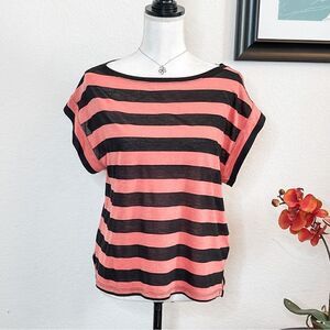 🍋 7 for All Mankind • Women’s Orange & Black Dolman Sleeve Top Size M